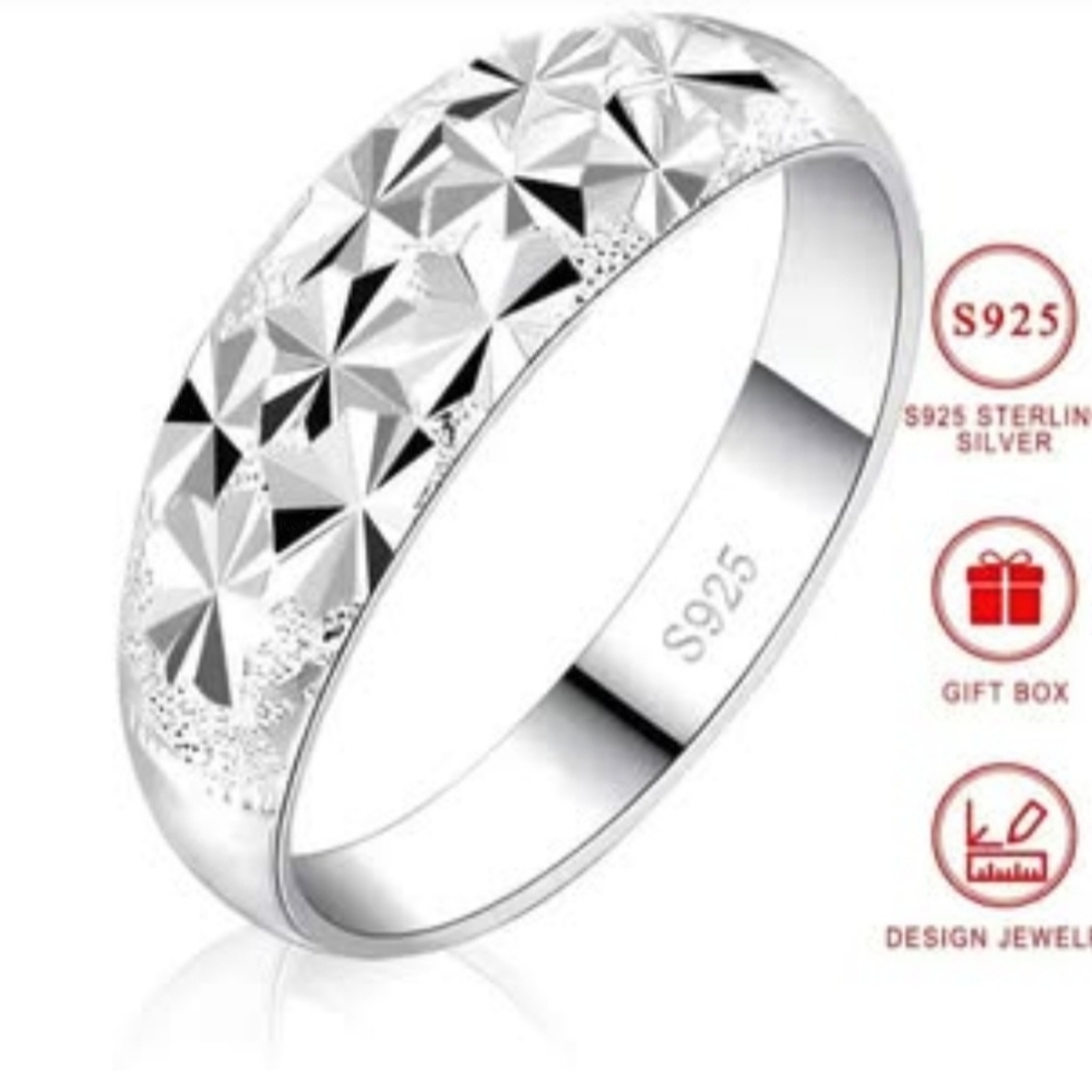 925 Sterling Silver Eternity Love Halo Ring, Elegant Luxurious Full Zirconia .